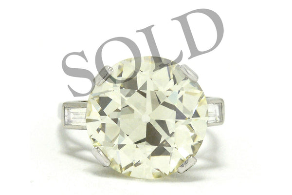 SOLD Art Deco GIA 8.20 Carat Old European Cut Diamond Engagement Ring