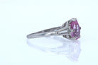Platinum Pear Shape Pink Sapphire Diamond Engagement Ring