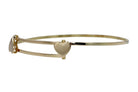 Vintage 14k Yellow Gold Adjustable Twin Heart Bangle Bracelet