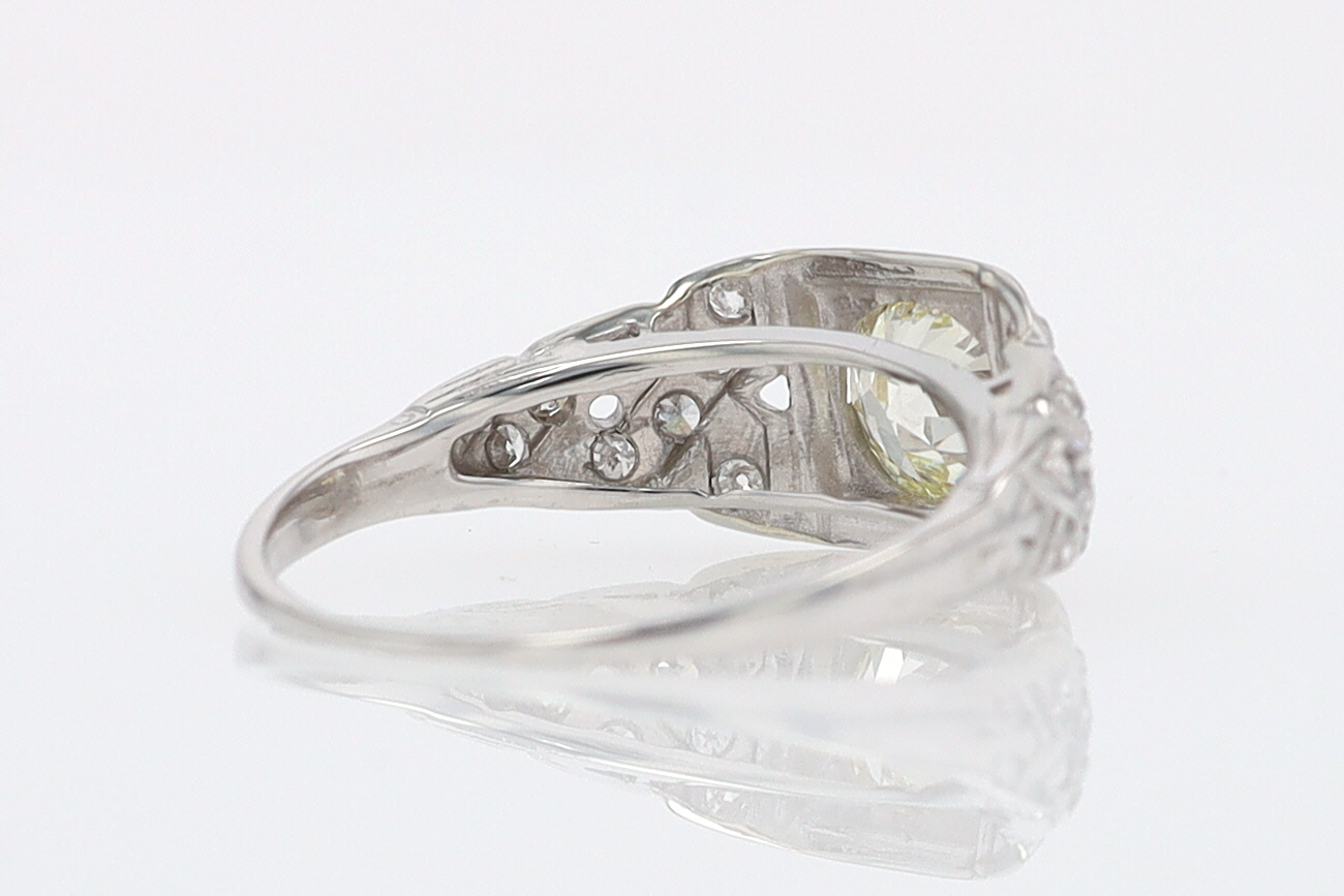 Art Deco Old European Cut Diamond Antique Engagement Ring