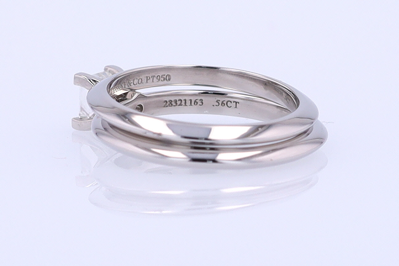 Tiffany & Co. Princess Cut Diamond Engagement Ring & Wedding Band