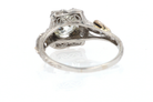 GIA Certified Asymmetrical Art Deco Antique Diamond Engagement Ring