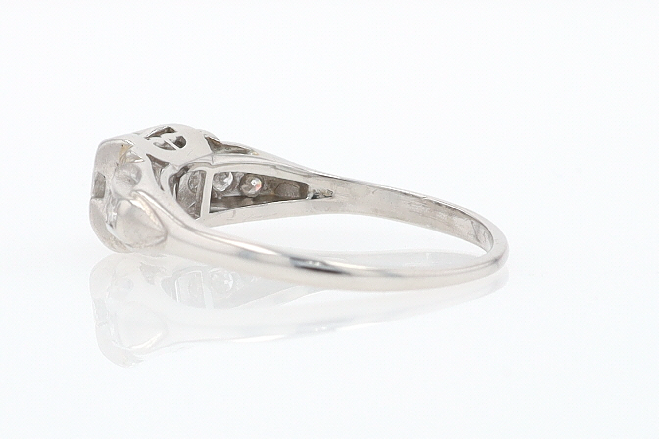 Platinum Art Deco 7 Stone Diamond Engagement Ring
