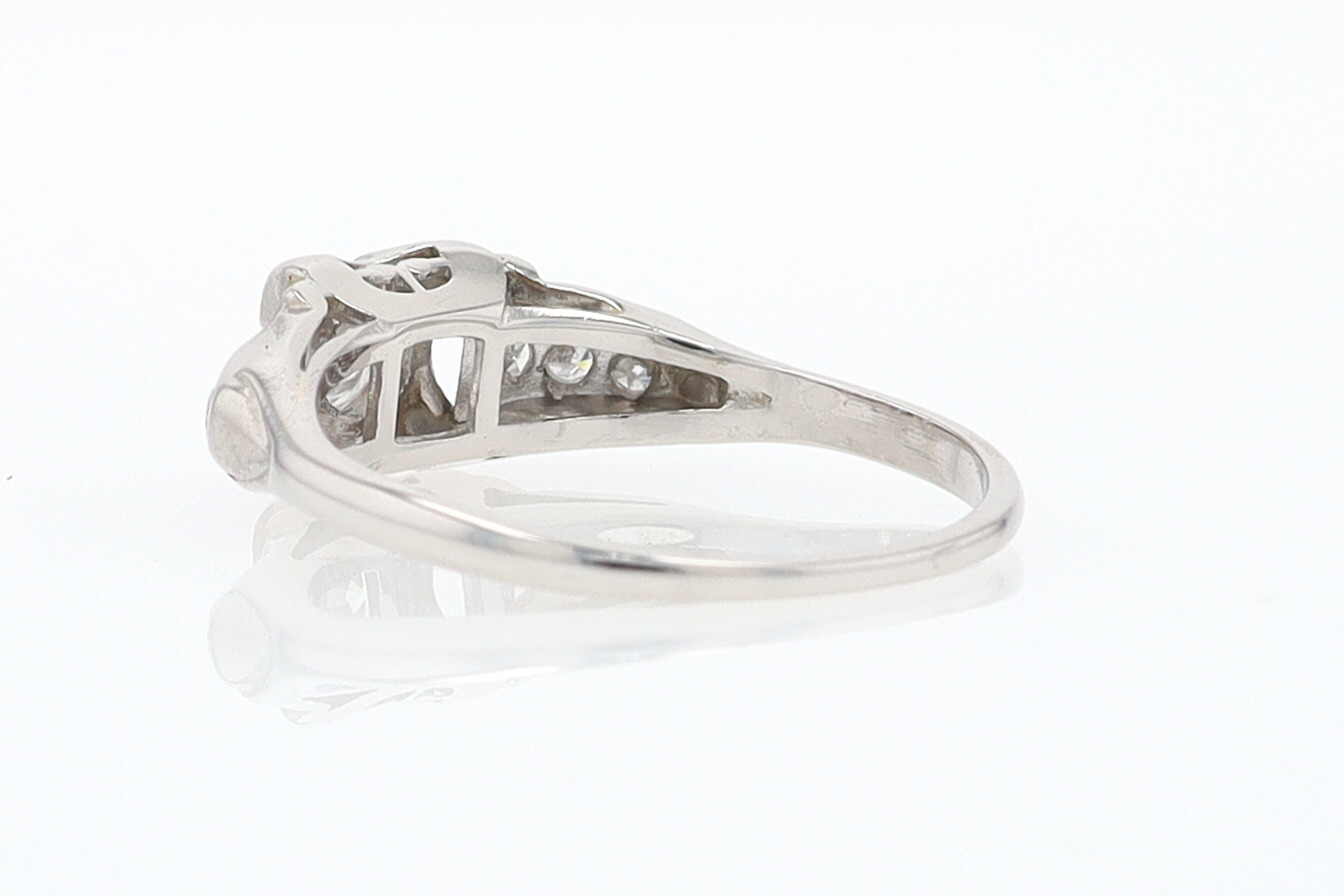 Platinum Art Deco 7 Stone Diamond Engagement Ring