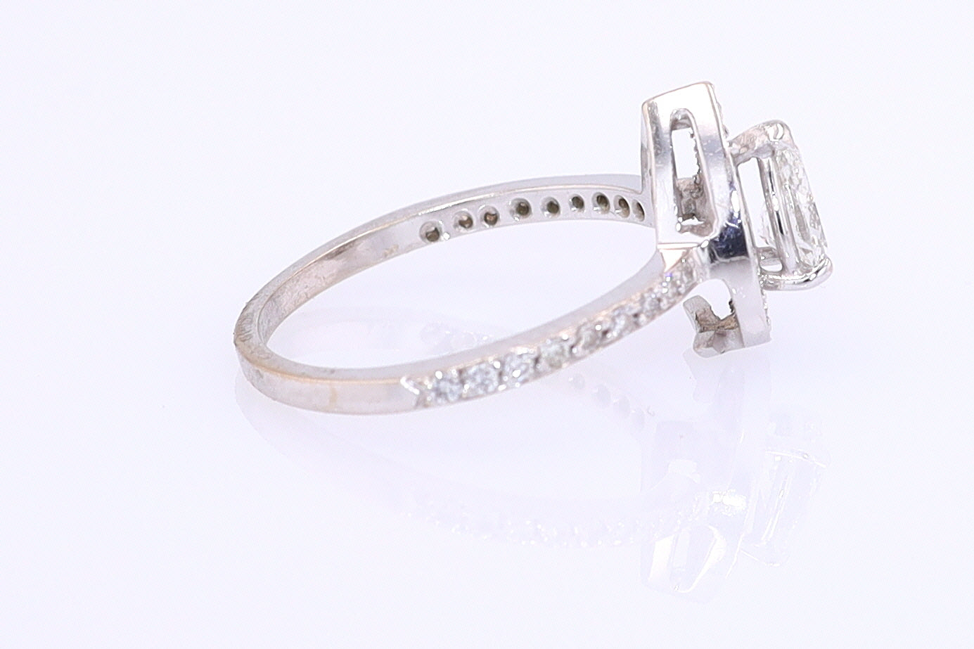 Classic Halo Pear Shape Diamond Engagement Ring