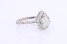Classic Halo Pear Shape Diamond Engagement Ring
