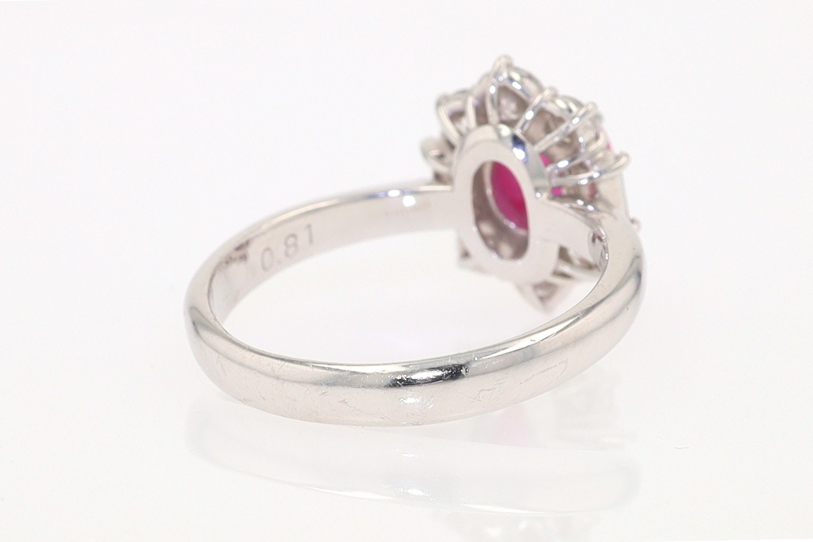 Vintage Mid Century Platinum Star Ruby Engagement Ring