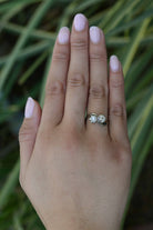Toi Et Moi Old Mine Cut Diamond 2 Stone Engagement Ring