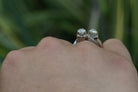 Toi Et Moi Old Mine Cut Diamond 2 Stone Engagement Ring