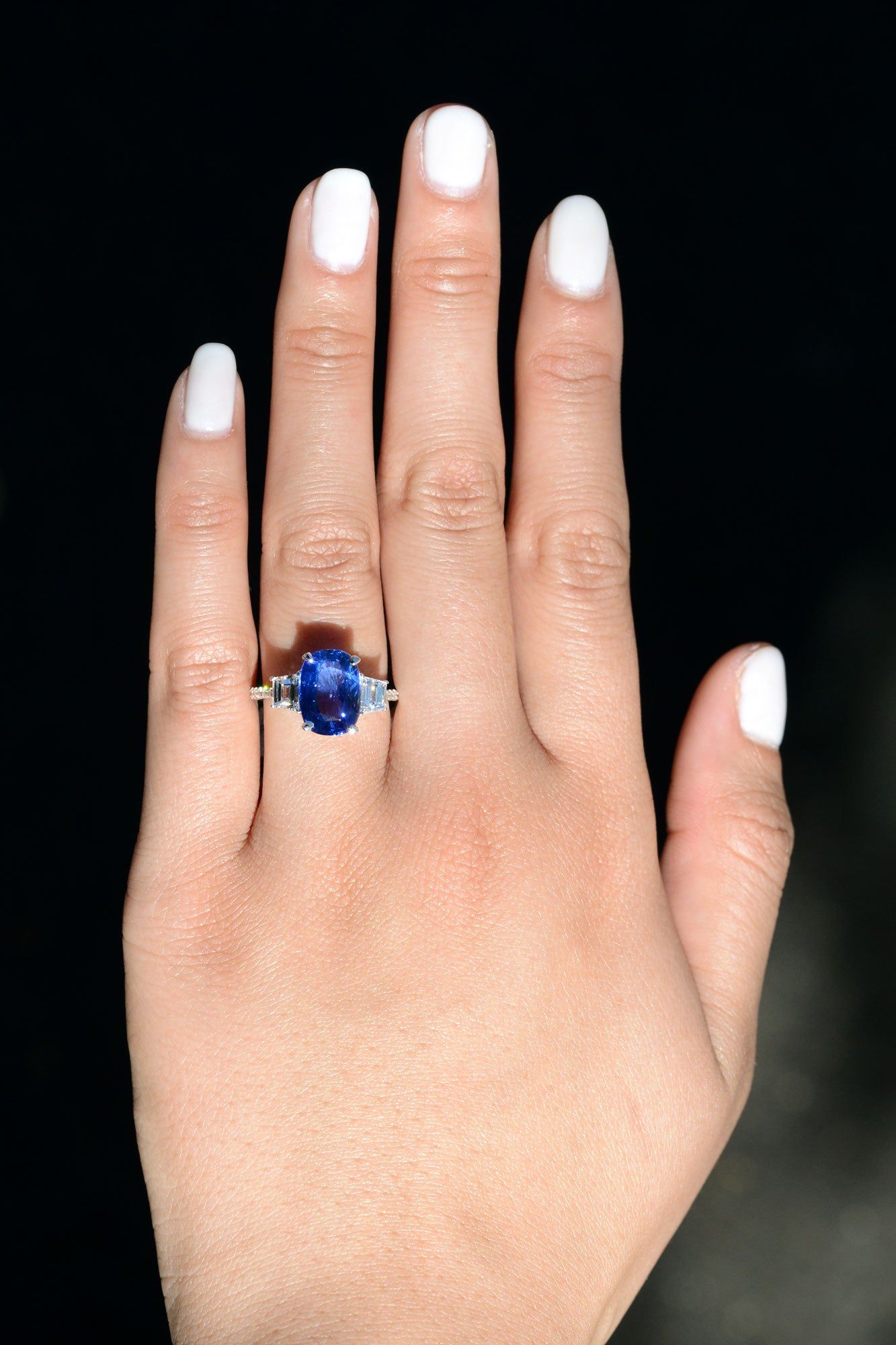 GIA Certified 5 Carat No Heat Burmese Sapphire Engagement Ring