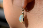 17 Carat Opal & Diamond Dangle Earrings