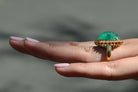 GIA Certified Huge Colombian Emerald Cabochon Cocktail Ring