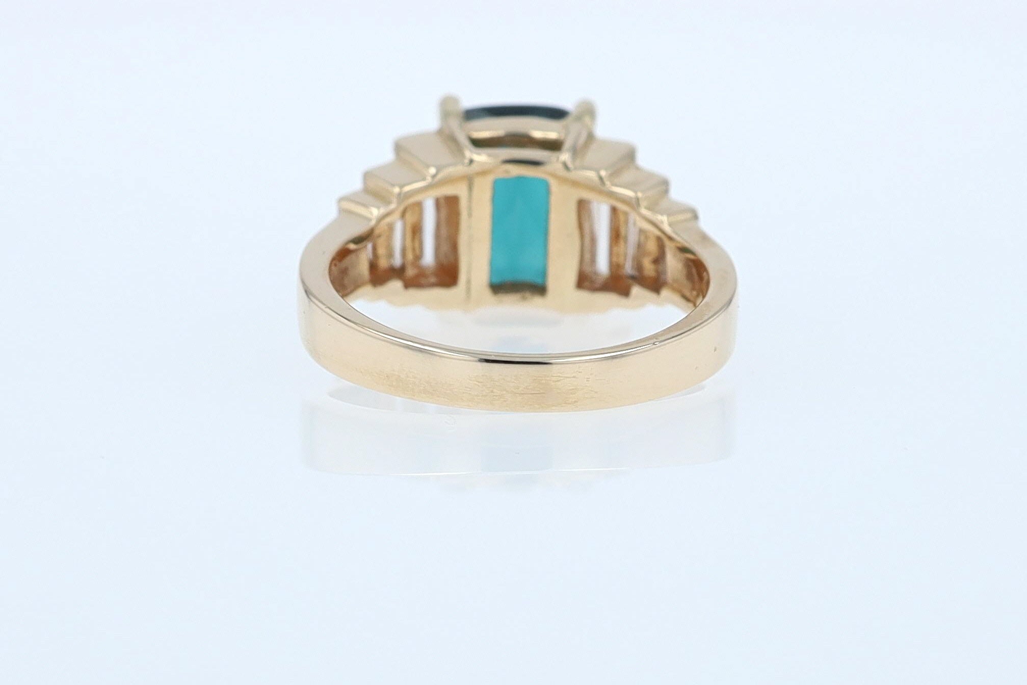 Contemporary 3 Carat Indicolite Tourmaline & Diamond Engagement Ring