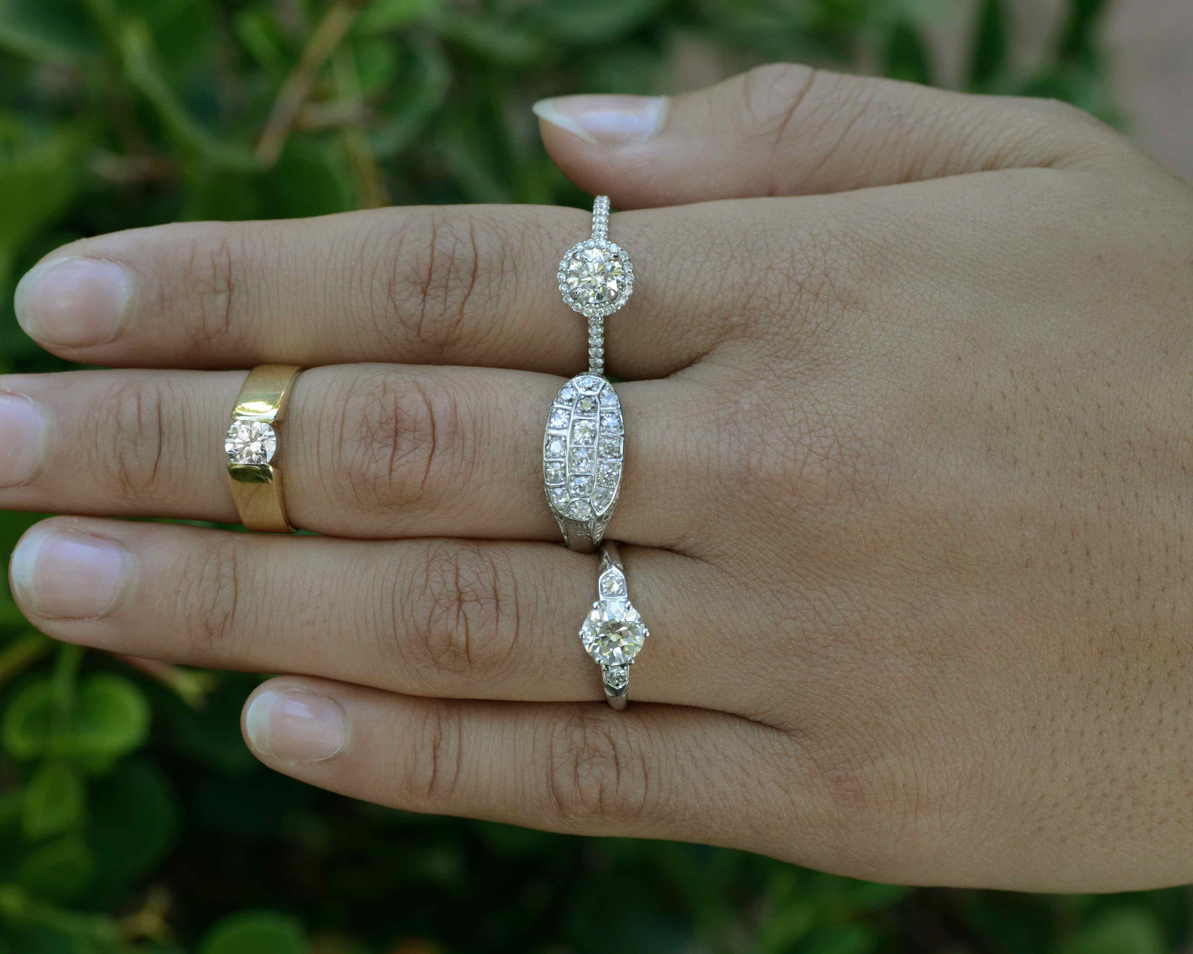 Diamond wedding rings and bands.
