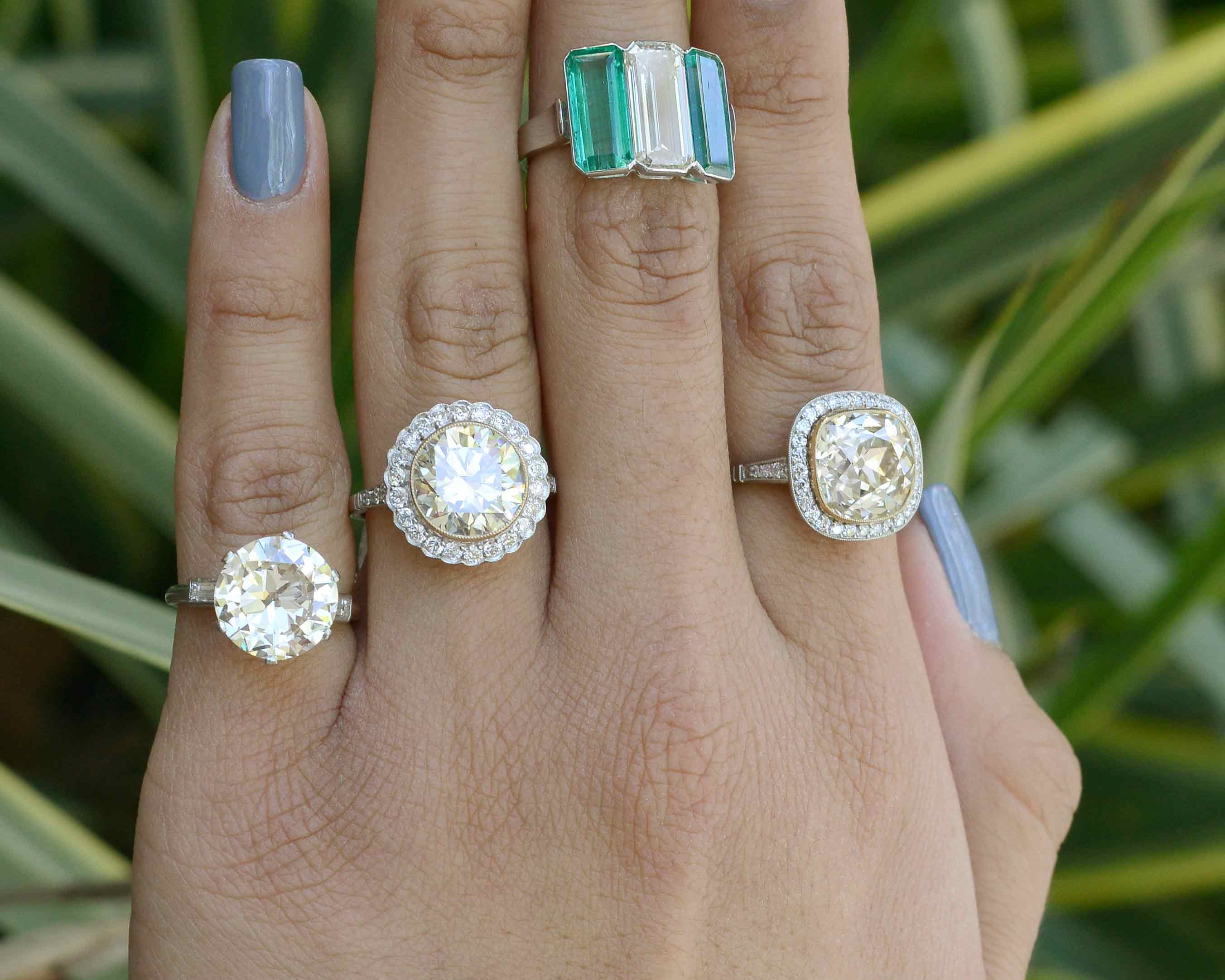 Big diamond and gemstone engagement rings.