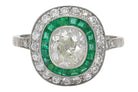Diamond Emerald Halo Ring