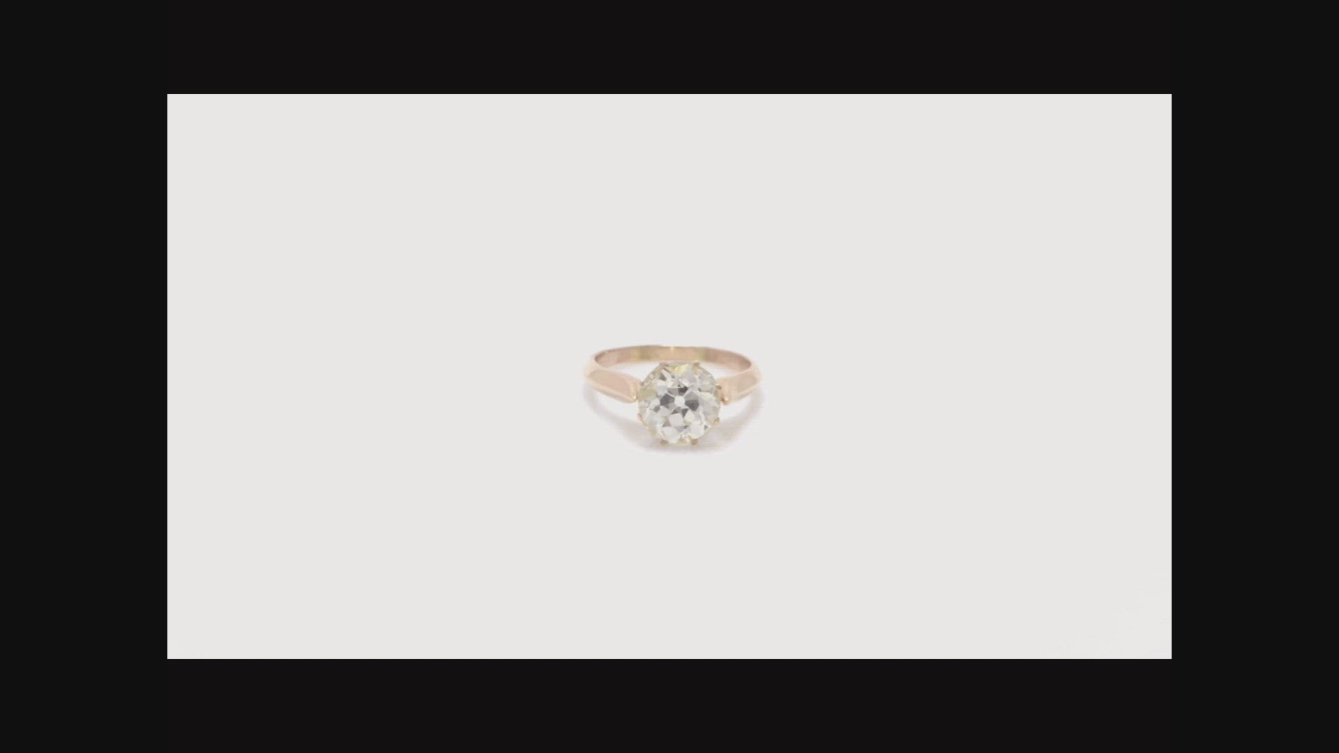 A size 6 antique rose gold diamond solitaire ring from the late 1800s.