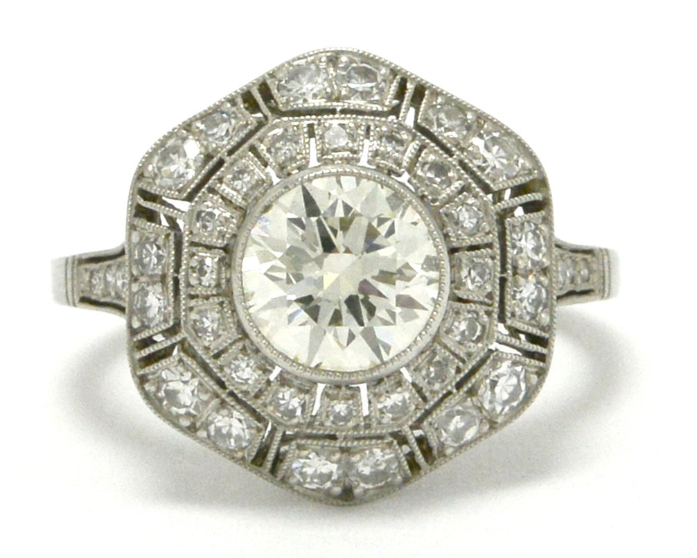 Old european diamond flower ring.