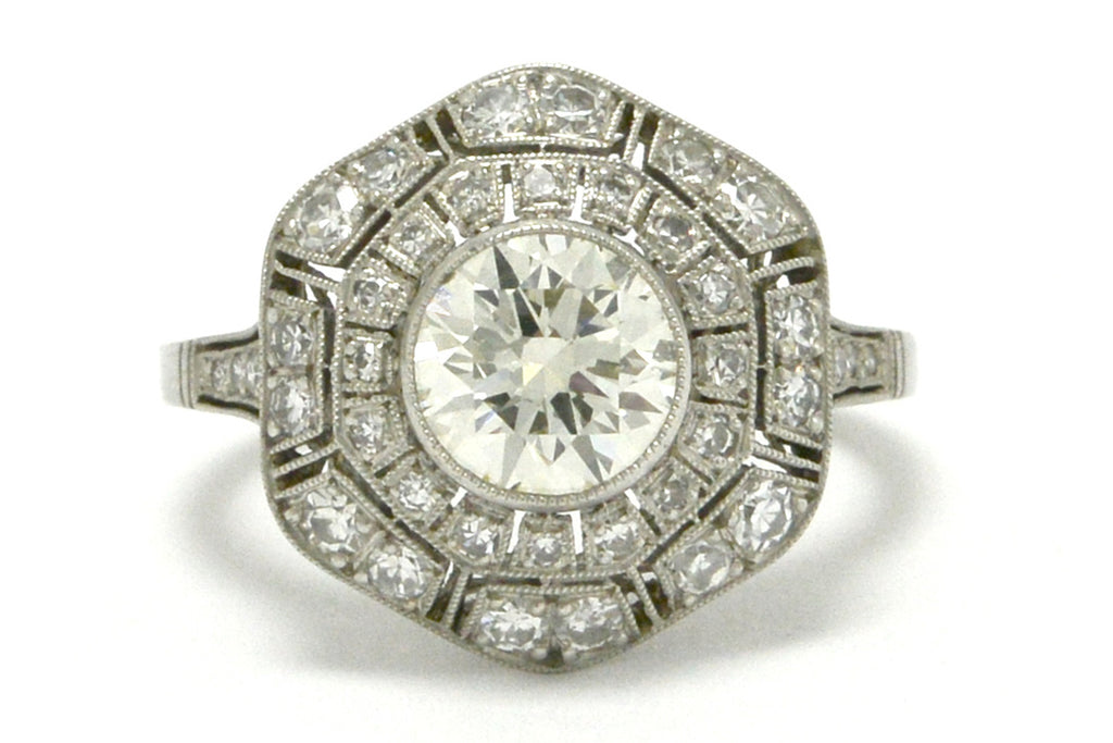 Old european diamond flower ring.