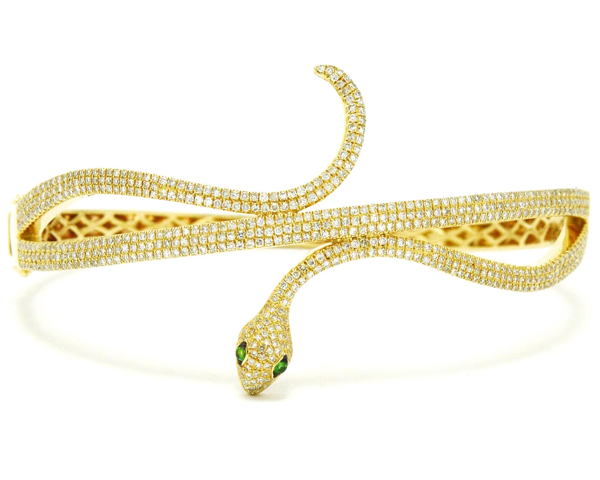 Gold and Diamond Snake Bracelet