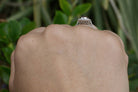 Bezel set sapphire Edwardian style wedding ring.