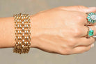 A chunky rose gold link retro bracelet.