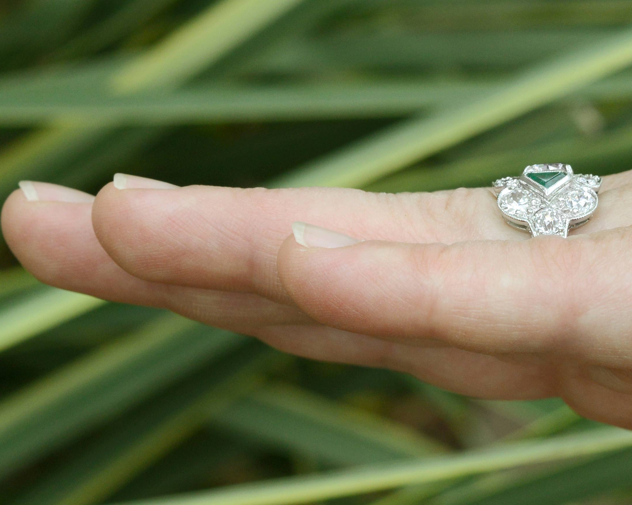 Heirloom diamond emerald ring.